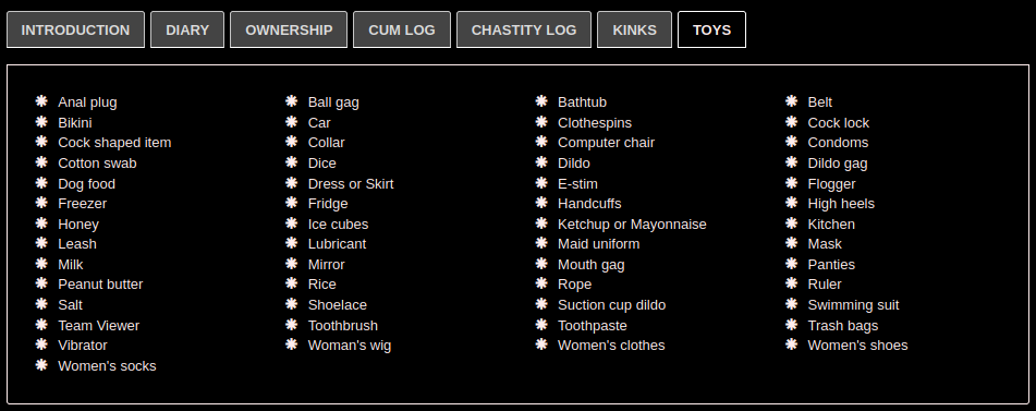 BDSM slave sex toys